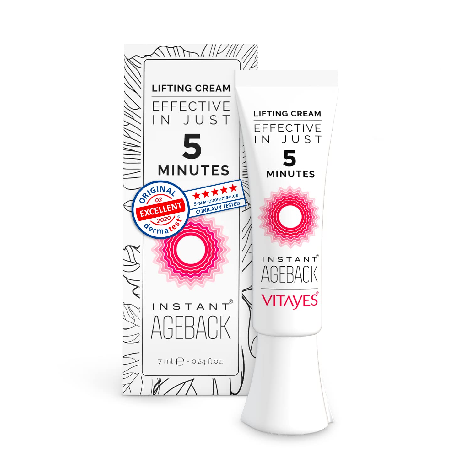 Entdecken Sie den Soforteffekt gegen Tränensäcke und schlaffe Haut: Die dermatologisch getestete Faltencreme